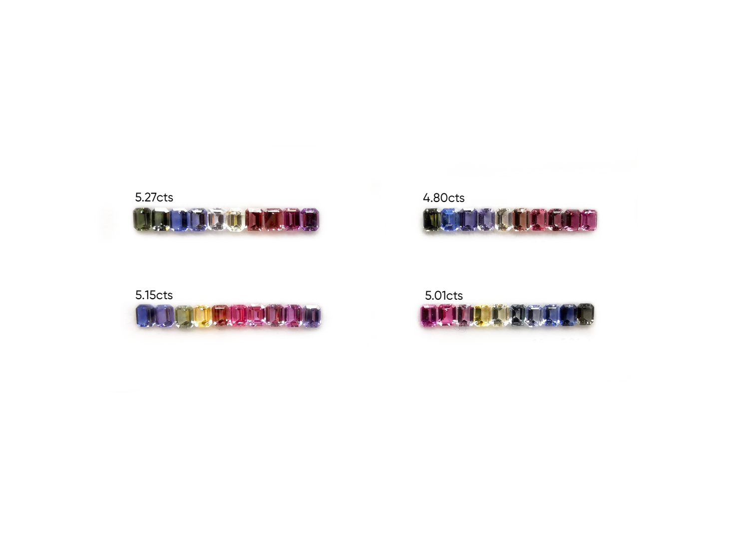 42071 Lignes Saphir fancy non chauffé RPC 5x4 5.27cts, 4.80cts, 5.15cts, 5.01cts - 240€/lot – Image 2